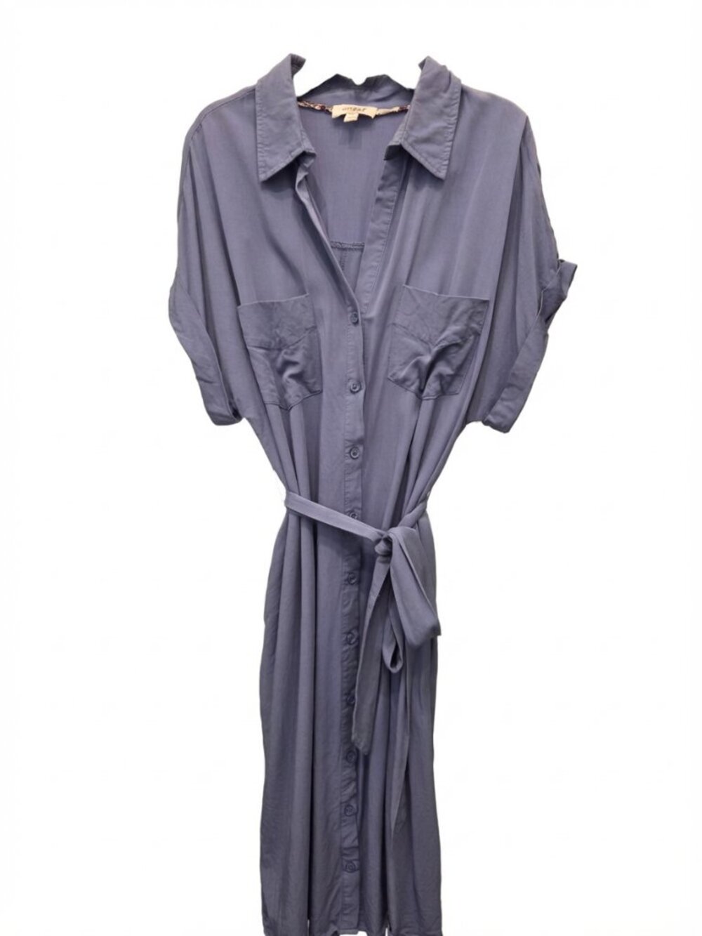 Blue dress short sleeve button up